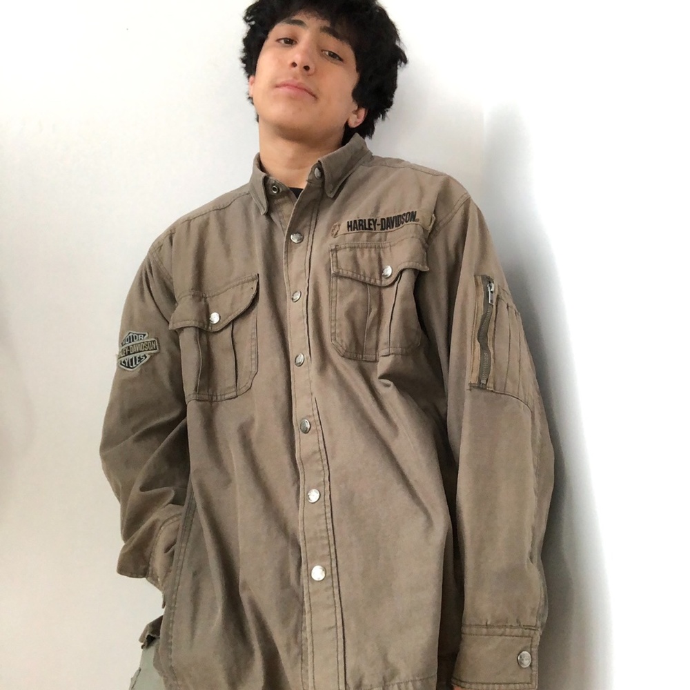 Harley Davidson Biker Military Jacket